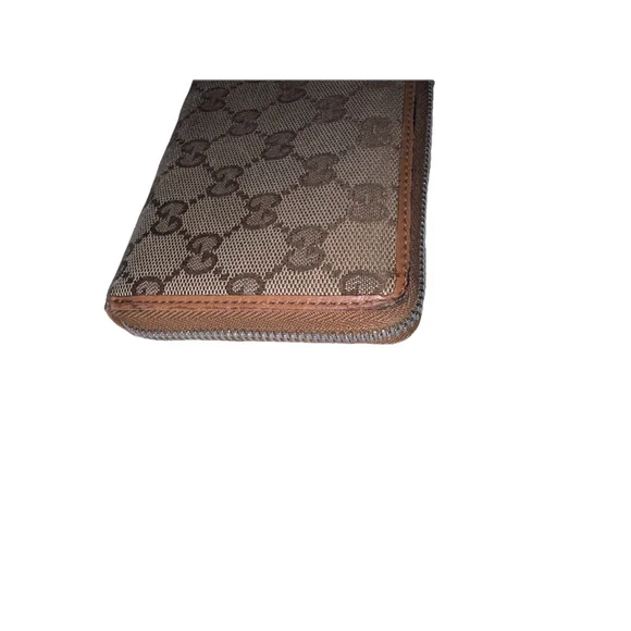 Gucci Beige Brown Logo Zip-Around Wallet - Picture 5 of 12